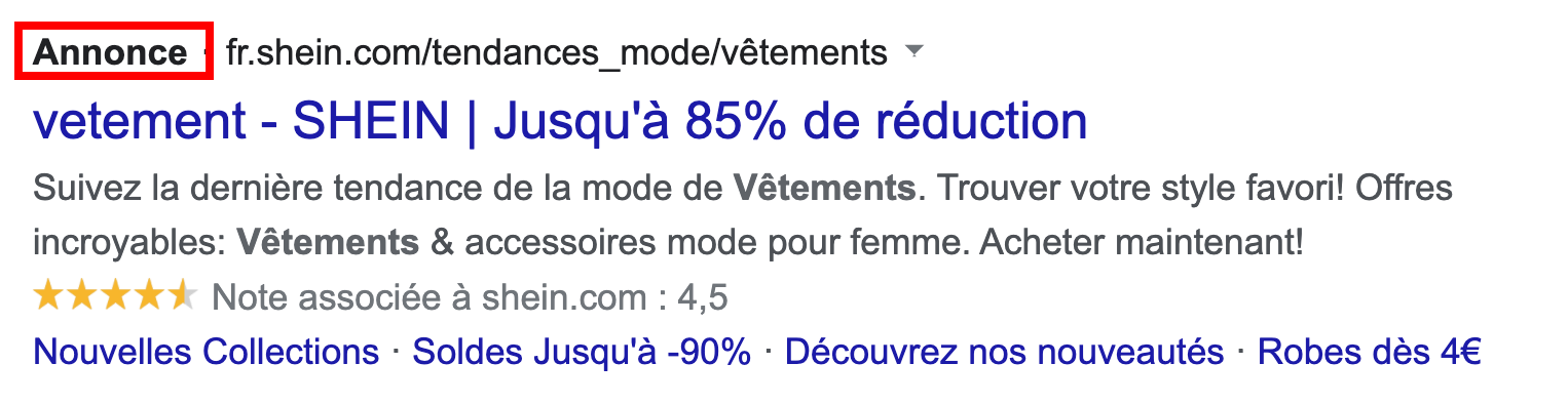 SERP payant google